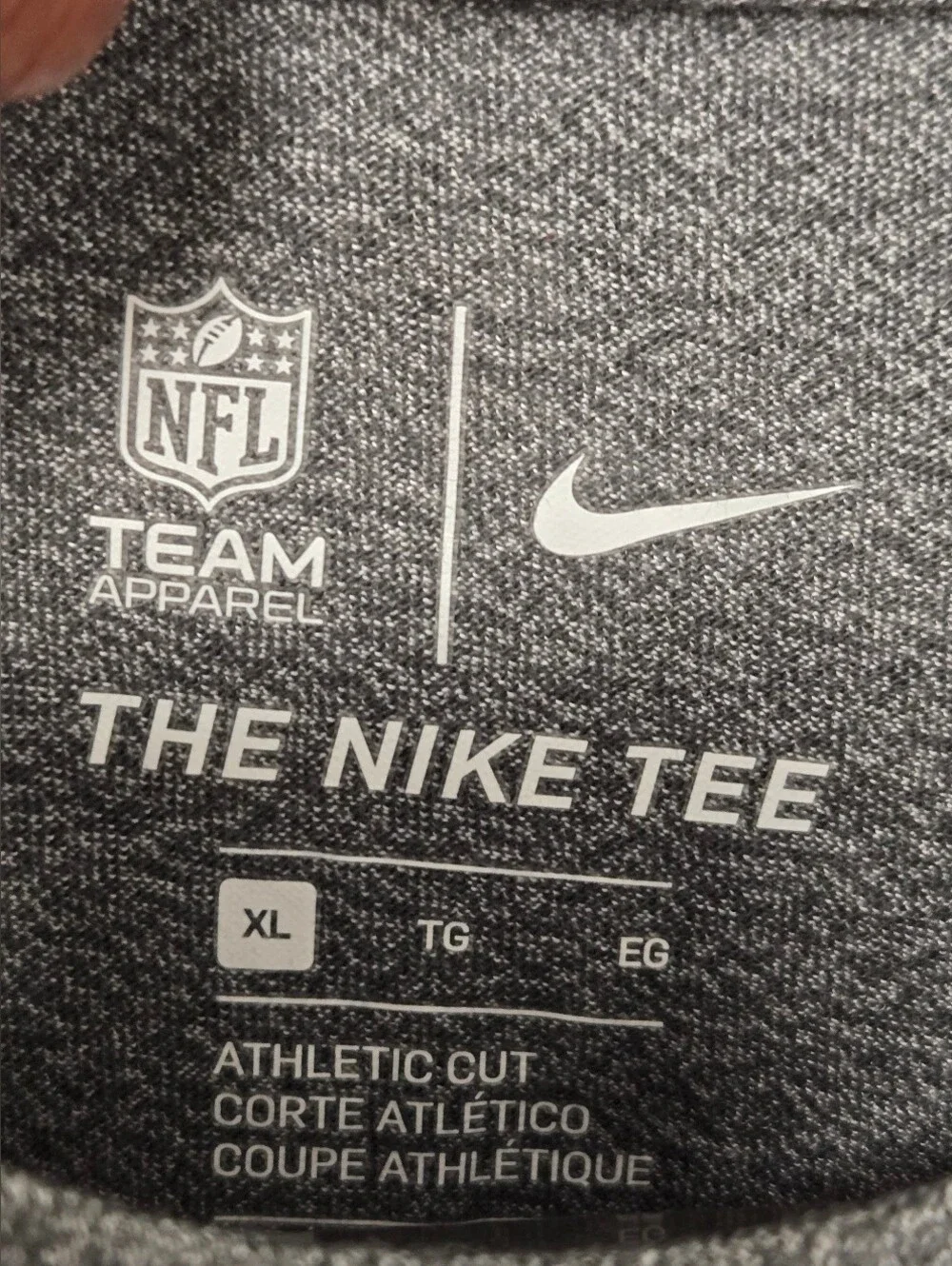 NFL Team Apparel The NIKE TEE Dallas Cowboys T-Shirt Sz XL Grey Athletic Fit
